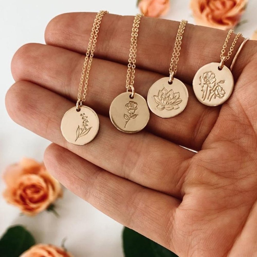 June Rose Bohemian Birth Flower Charm Necklace - Picture 3 of 14